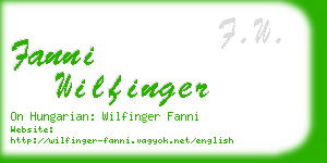 fanni wilfinger business card